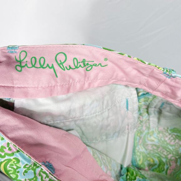 Lilly Pulitzer Size 2 Chomp Chomp Avenue Alligator Shorts Shorely Blue Green - Picture 8 of 11
